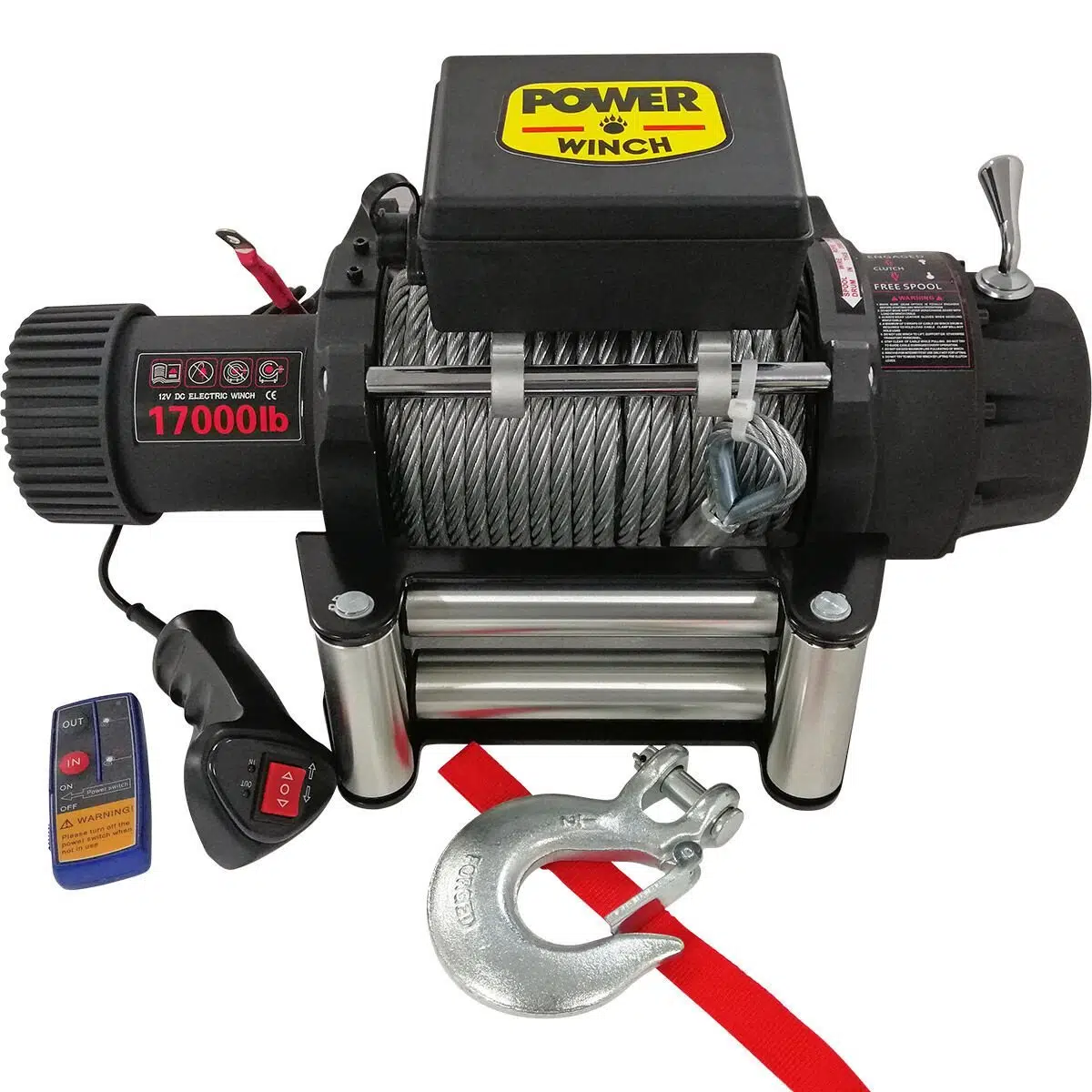 17000 LB 24 Volt Çelik Halatlı Power Vinç